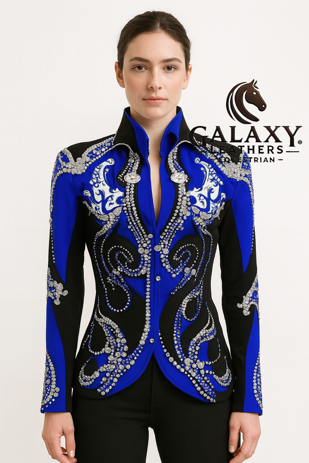 ROYAL BLUE Western Showmanship Jacket/Coat for Women Horse Shows and Riding Wear - Image 2