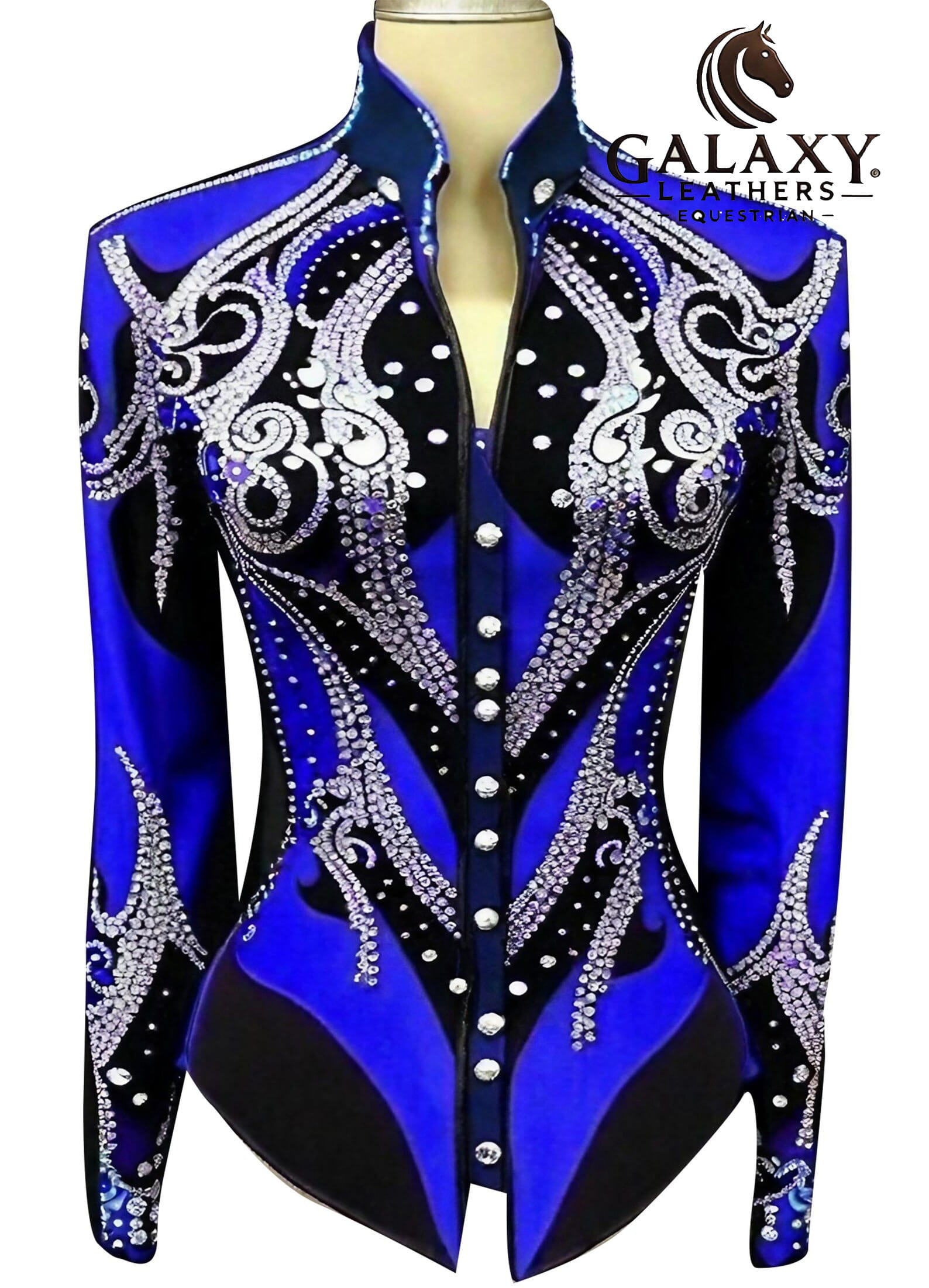 ROYAL BLUE Western Showmanship Jacket/Coat for Women Horse Shows and Riding Wear - Image 3