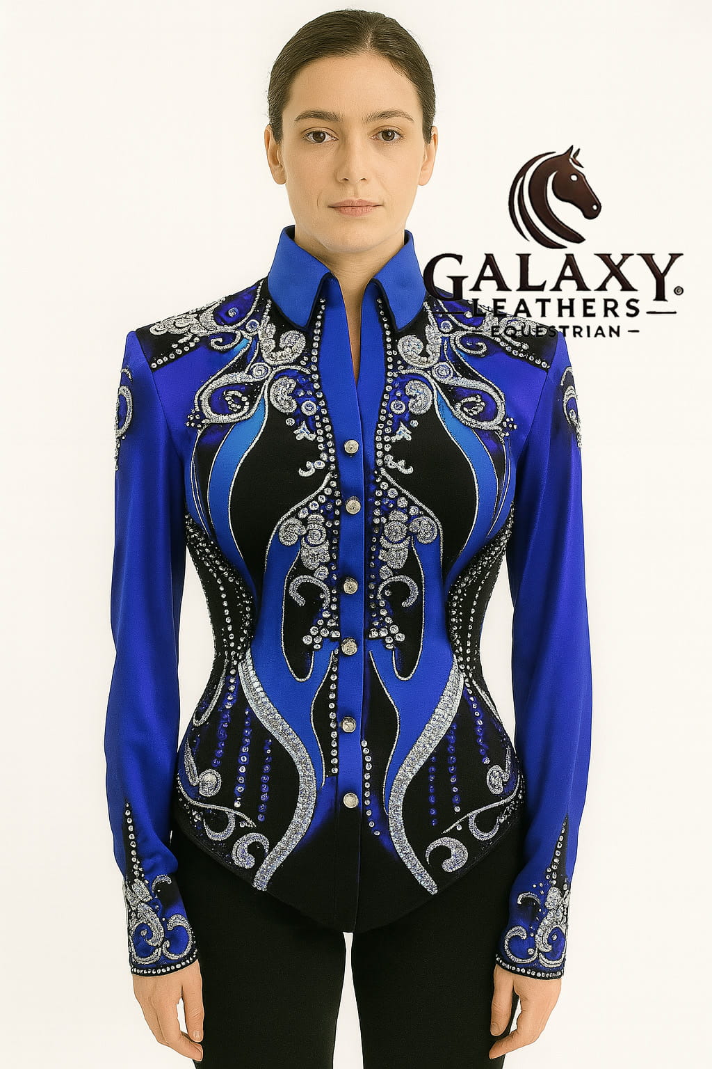 ROYAL BLUE Western Showmanship Jacket/Coat for Women Horse Shows and Riding Wear - Image 6