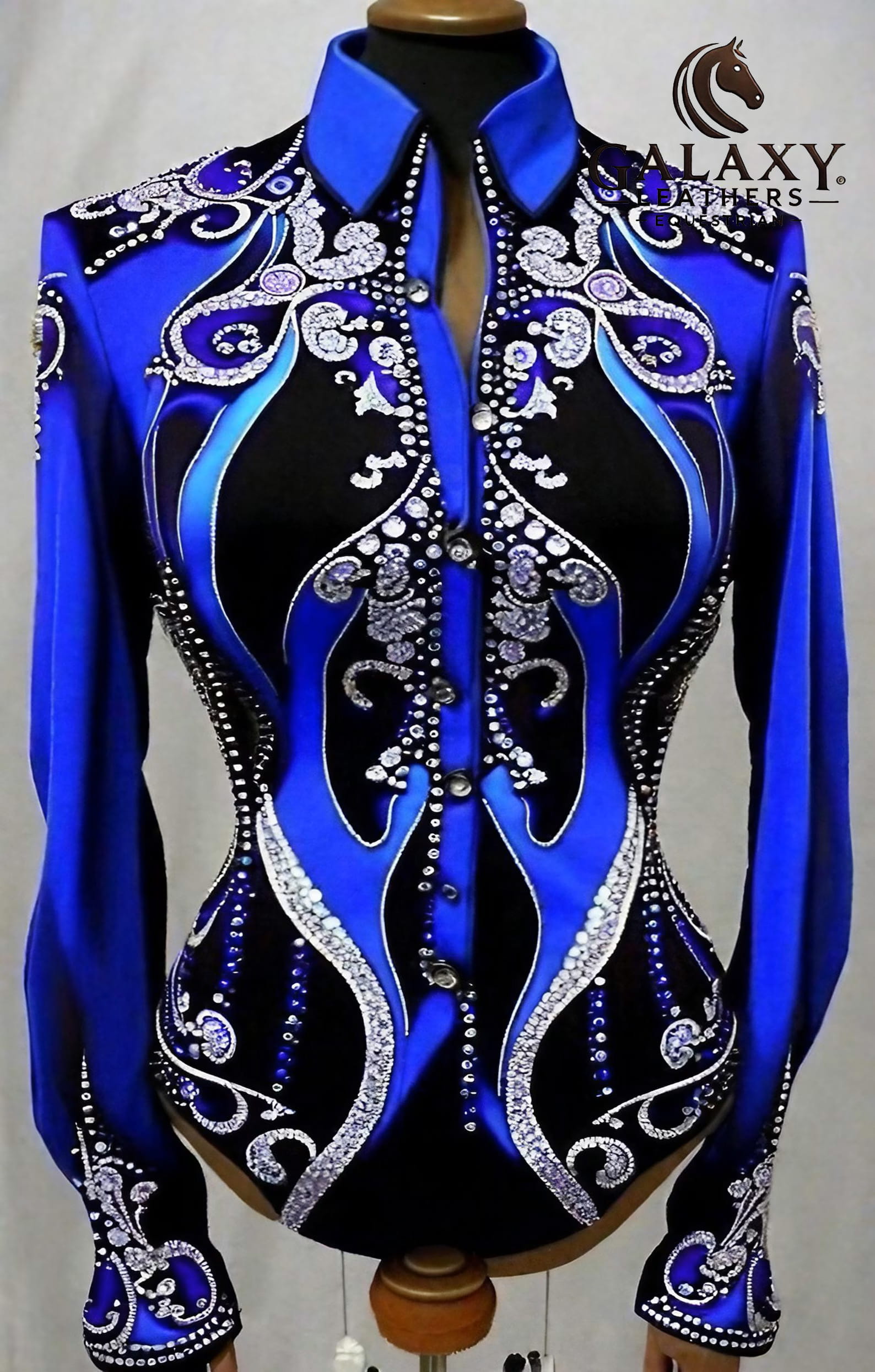 ROYAL BLUE Western Showmanship Jacket/Coat for Women Horse Shows and Riding Wear - Image 5