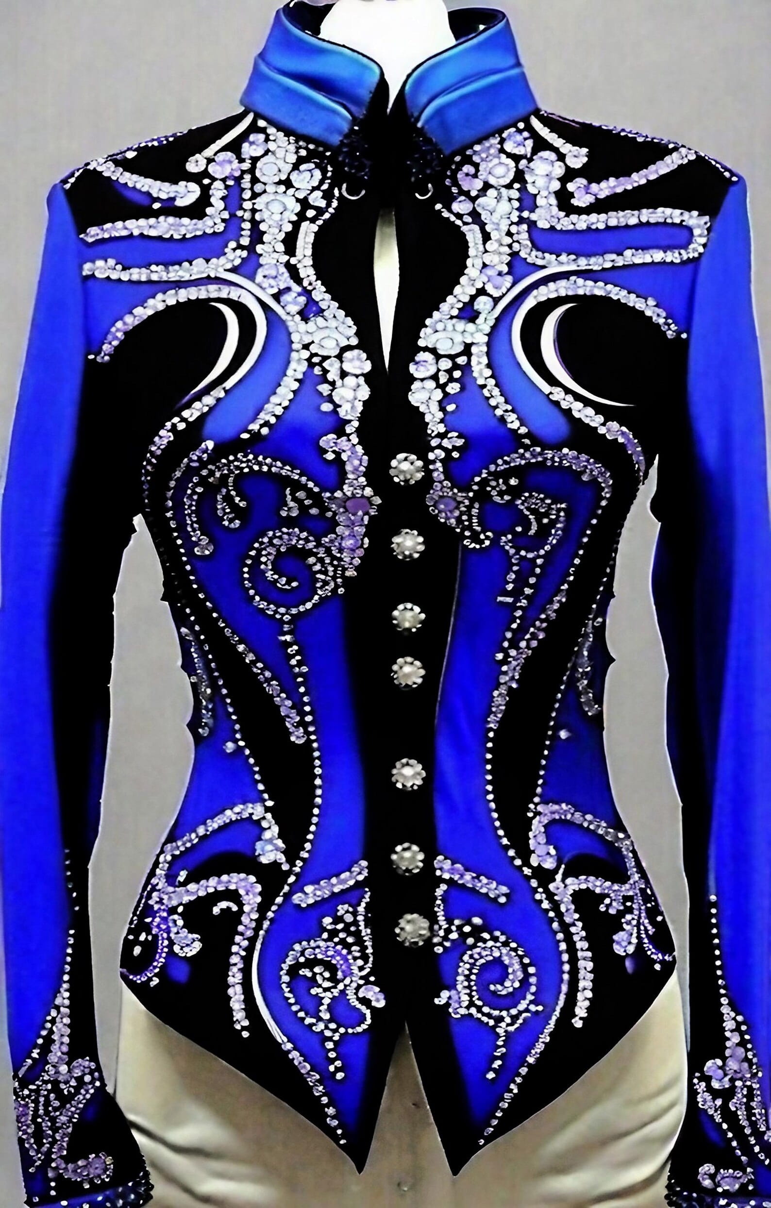 ROYAL BLUE Western Showmanship Jacket/Coat for Women Horse Shows and Riding Wear - Image 7