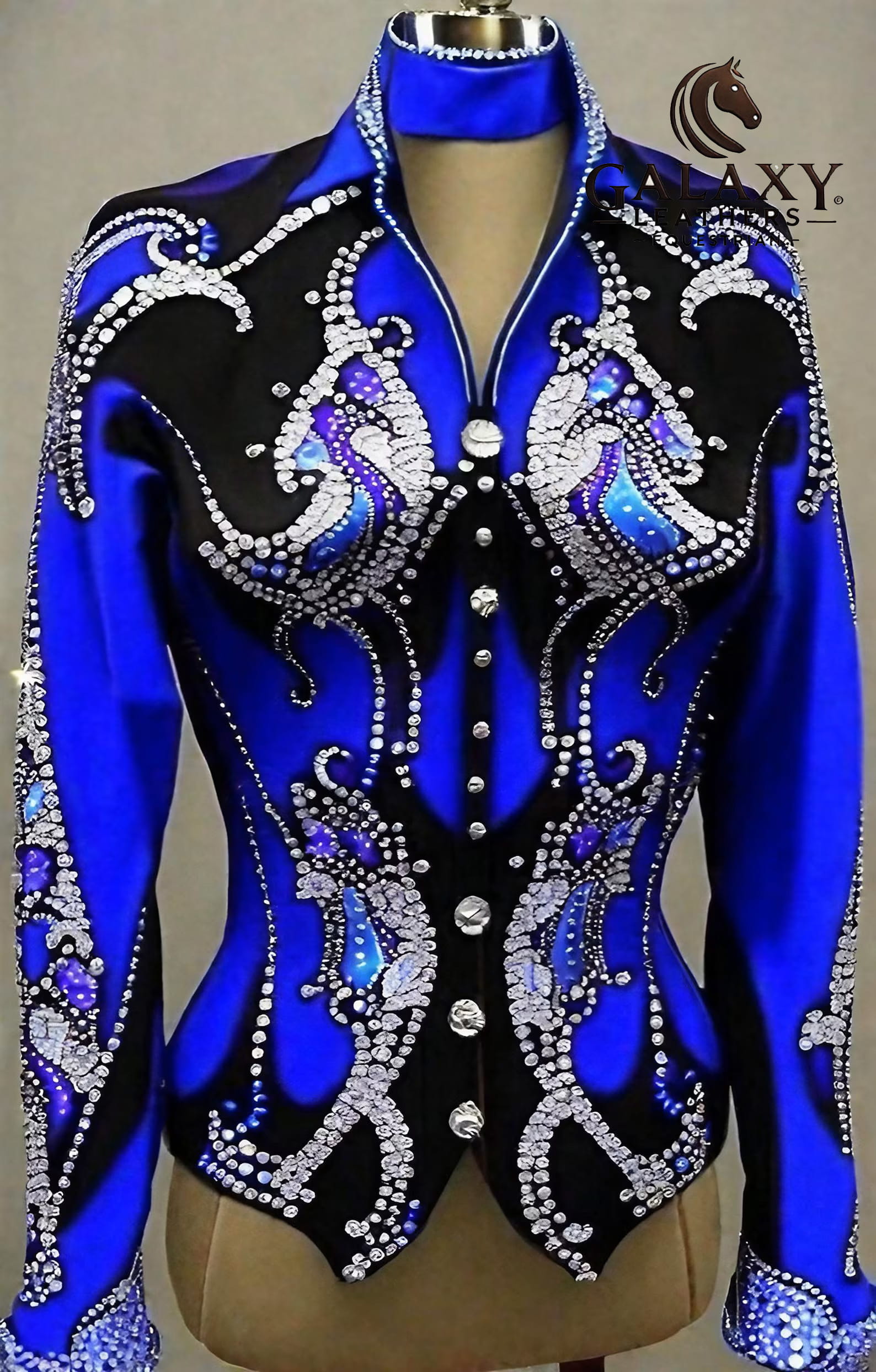 ROYAL BLUE Western Showmanship Jacket/Coat for Women Horse Shows and Riding Wear - Image 10