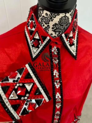 COMBO of Showman Western Shirt with matching Show Pad for Equestrian Shows
